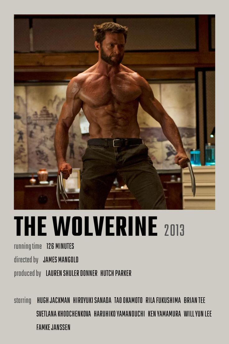 the wolverine movie poster is shown in this image, it looks like he's about to