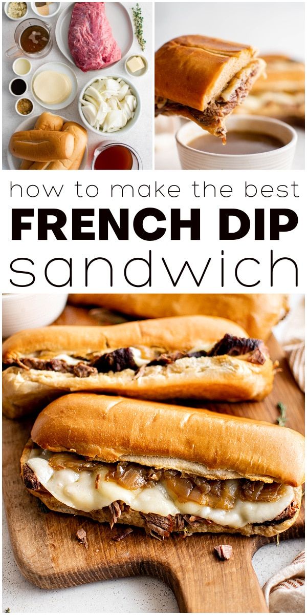 how to make the best french dip sandwich with cheese, meat and sauces on it