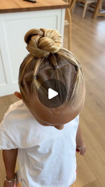 Easy Toddler Hairstyles Fine Hair, Fun Buns Hairstyles For Kids, Hair For Dance Recital, Toddler Cheer Hairstyles, Little White Girl Hairstyles, Toddler Ballet Hairstyles, Toddler Princess Hairstyles, Gymnastics Meet Hairstyles Easy, Summer Kids Hairstyles