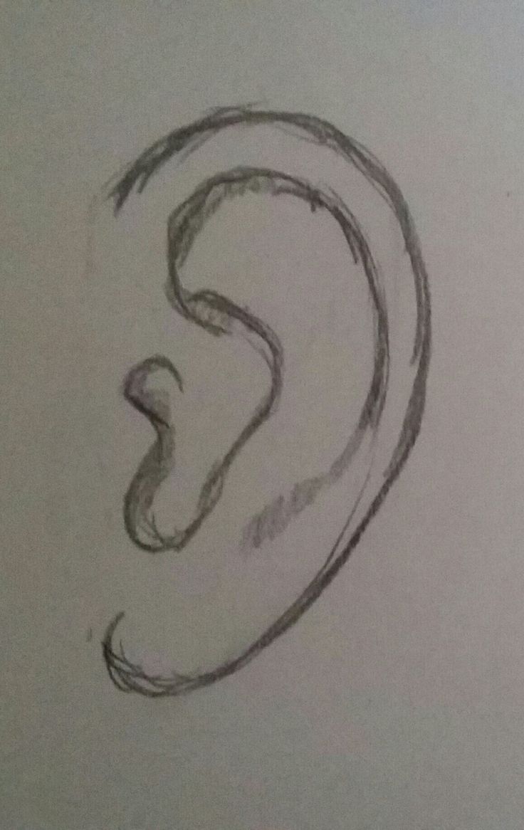 a drawing of a pair of earphones on a piece of paper that is drawn in pencil