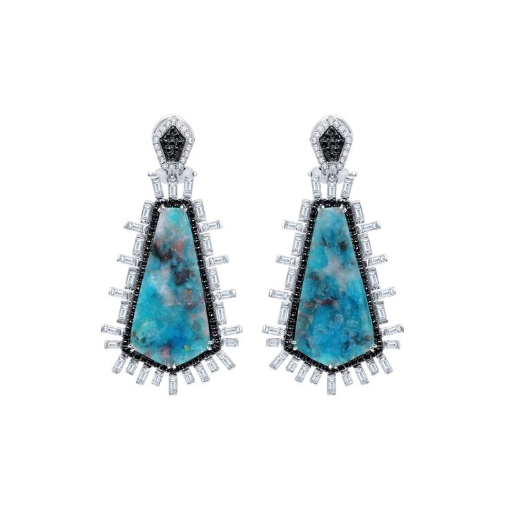 Paraiba Obsession Earrings – Graziela Gems White Gold Drop Earrings, Paraiba Tourmaline, Tourmaline Jewelry, Jewelry Post, Tourmaline Stone, Tourmaline Gemstone, Lovely Jewellery, Gold Drop Earrings, Van Cleef Arpels