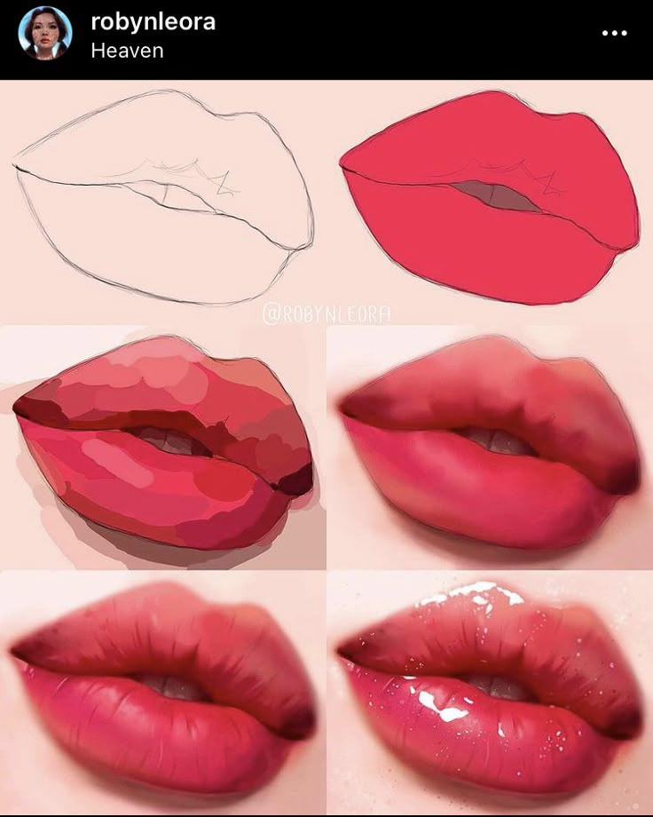 different types of lipstick are shown in this image, including the lips and mouth shapes