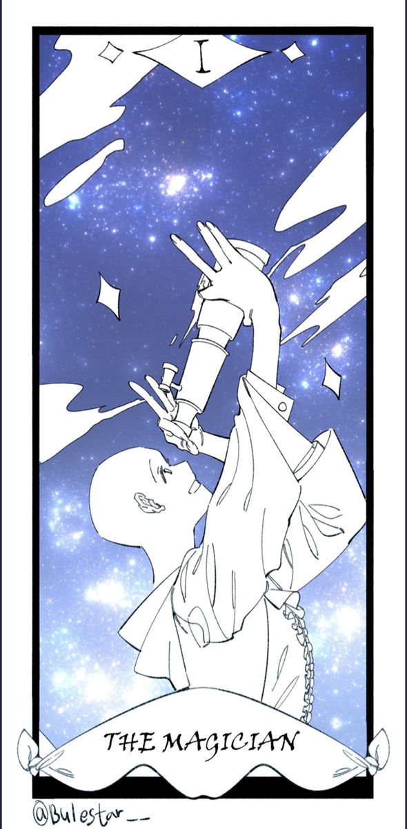 the magician tarot card is shown in black and white