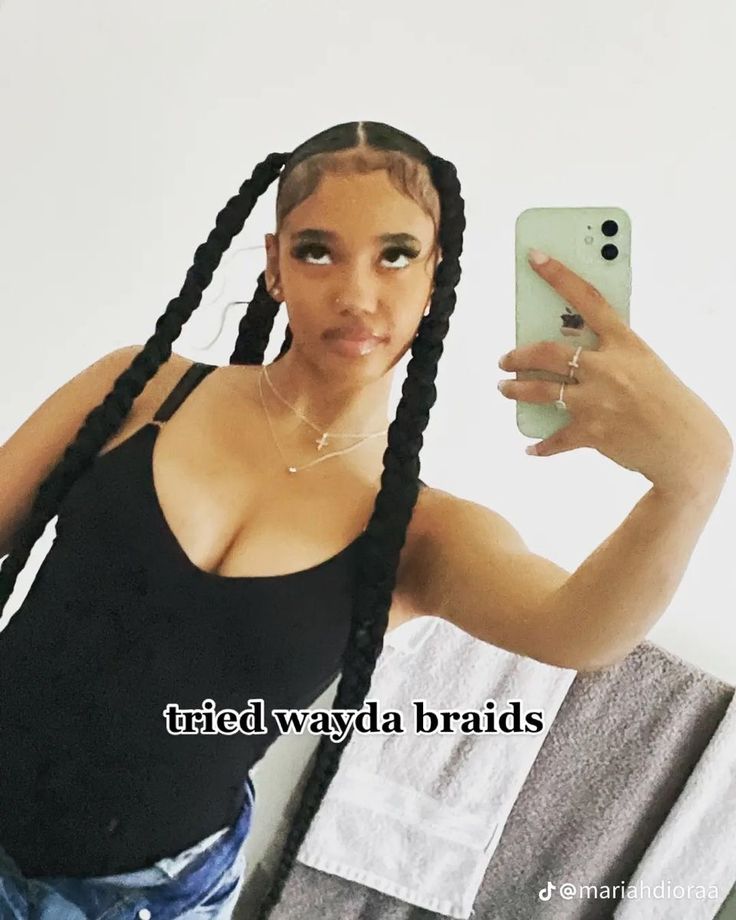 2 Slick Back Braided Ponytails, Black Women Braid Ponytail Hairstyles, Basic Braided Hairstyles, Two Braided Slick Back Ponytail, 4 Ponytail Hairstyles, Different Braided Ponytail Styles, 2 Braids One Ponytail, Slick Braided Hairstyles, 4 Braid Hairstyles For Black Women