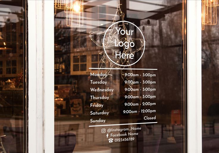 a sign on the glass door of a restaurant