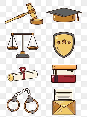 an image of law related objects on a transparent background