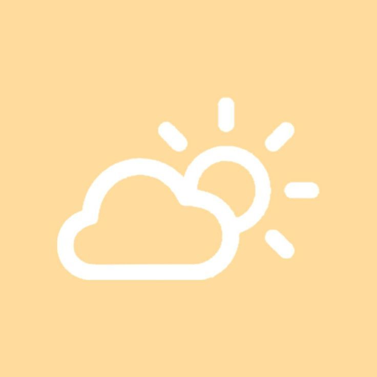 a yellow background with a white cloud and sun on it's left hand side