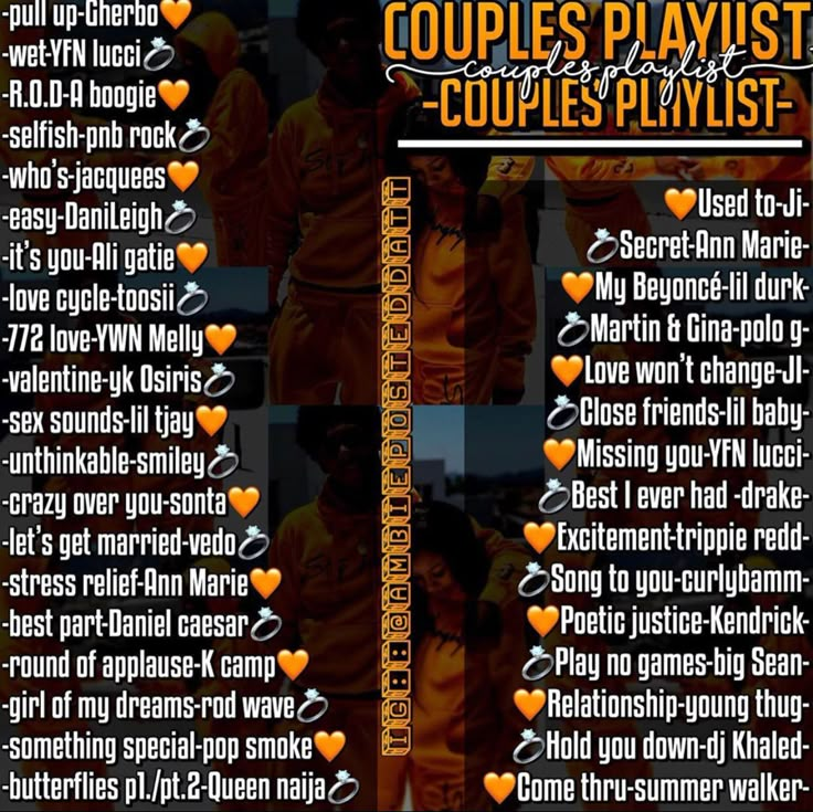 the couple's playlist is shown with hearts