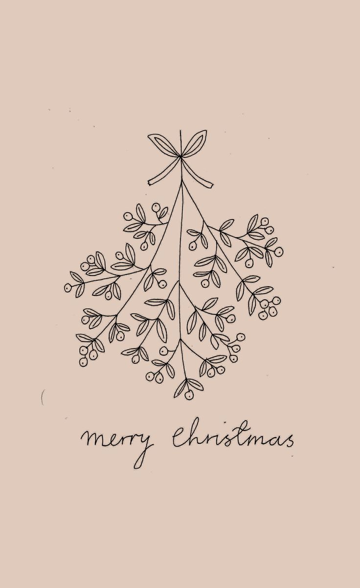 a christmas card with the words merry christmas written in black ink on a beige background