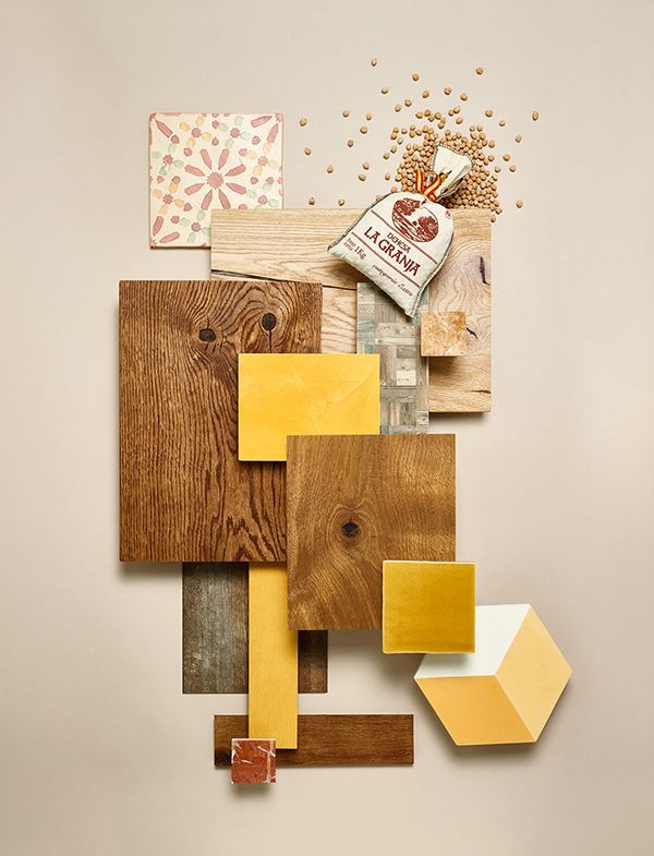 an assortment of wood, paint and other materials