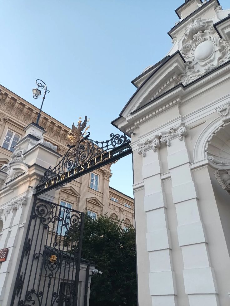 an ornate gate and entrance to a building