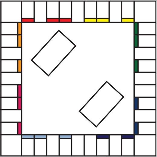 a square with two rectangles in the middle and three squares on each side