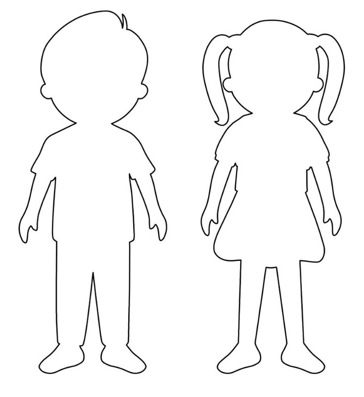 the outline of two children standing next to each other