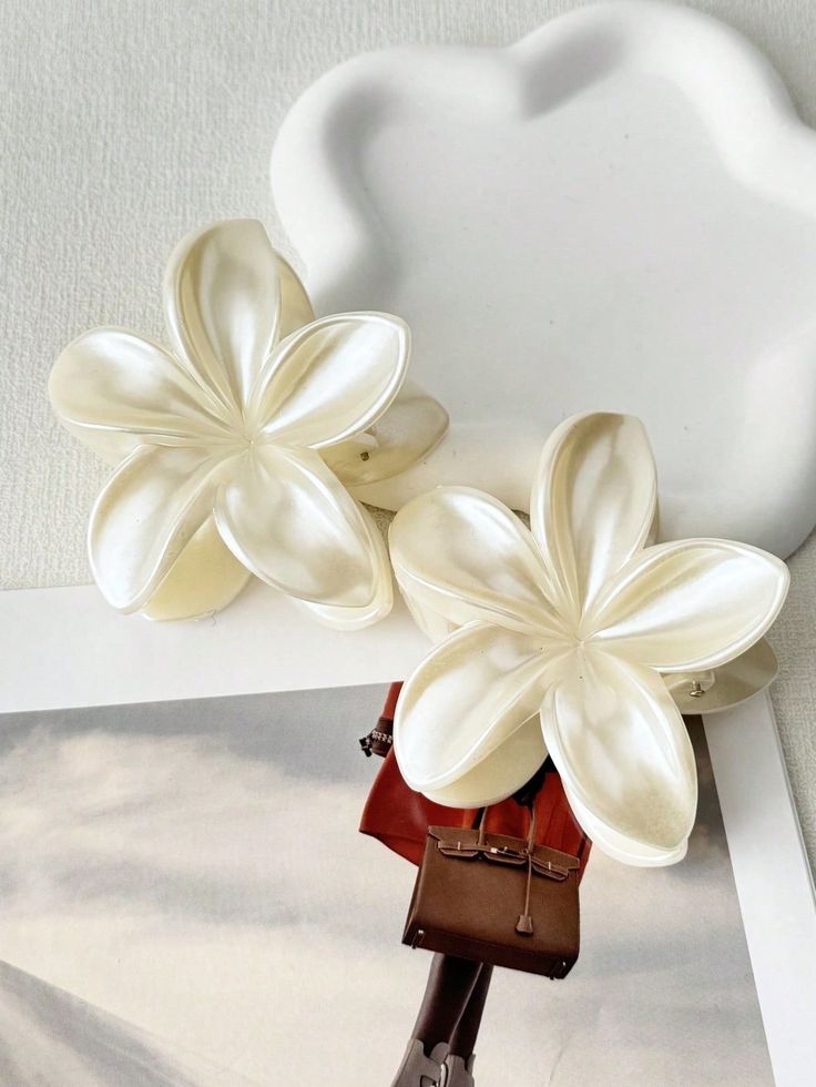 1/2pcs Flower Claw Clips For Women, Simple Hair Accessories For Beach Vacation, Hairstyling Clamps,Christmas White    ABS     Event & Party Supplies, size features are:Bust: ,Length: ,Sleeve Length: Minimalist Hair Accessories, Floral Hair Clip, Hair Grips, Hair Claws, Acrylic Flowers, Fashion Hair Accessories, Flower Clip, Flower Hair Clips, Floral Hair