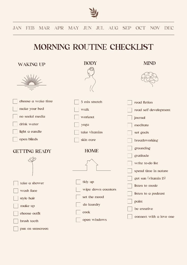 Digital planner page with mourning Routine Checklist to improve habits and routines for productivity. Morning Routine List, Routine List, Morning Routines List, Planner Self Care, Daily Routine Planner, Morning Routine Checklist, Morning Journal, Morning Routine Ideas, Self Care Planner