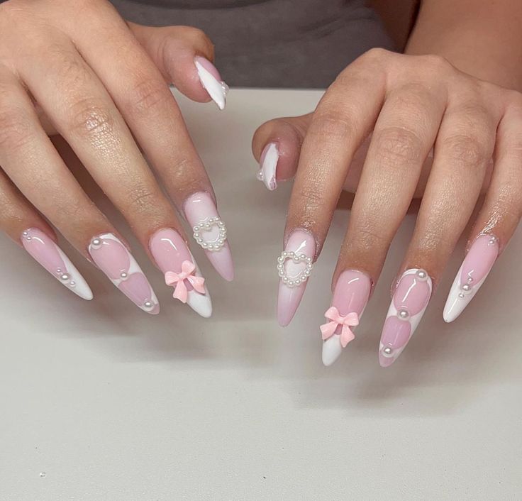 Spring Birthday Nails Almond, Coquette Aesthetic Nails, Being Girly, Princess Era, Gel Toe Nails, Aesthetic Nails, Girly Acrylic Nails, Classy Acrylic Nails, Pinterest Profile