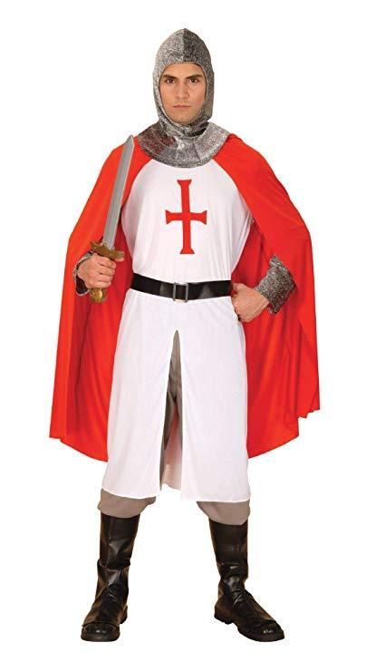 a man dressed in a knight costume