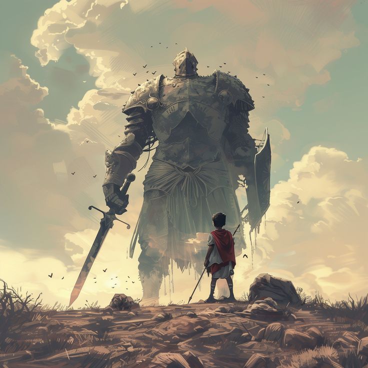 🌟 Welcome to LivingYourFaithArt 🌟 Transform your space with our captivating digital wall art download featuring the timeless painting of David and Goliath from 1 Samuel 17:47. 🖌️ Inspiring Artwork: Adorn your walls with the iconic depiction of David, the courageous young shepherd, facing off against the formidable giant, Goliath. This stirring scene serves as a powerful symbol of faith, courage, and triumph over adversity. 💻 Instant Digital Download: Skip the wait and receive your high-resol David And Goliath Painting, Book Of Job Art, David Vs Goliath Wallpaper, Gods Hand Reaching Out, David And Goliath Illustration, Bible Story Art Work Modern, David Vs Goliath Art, David And Goliath Art, Goliath And David