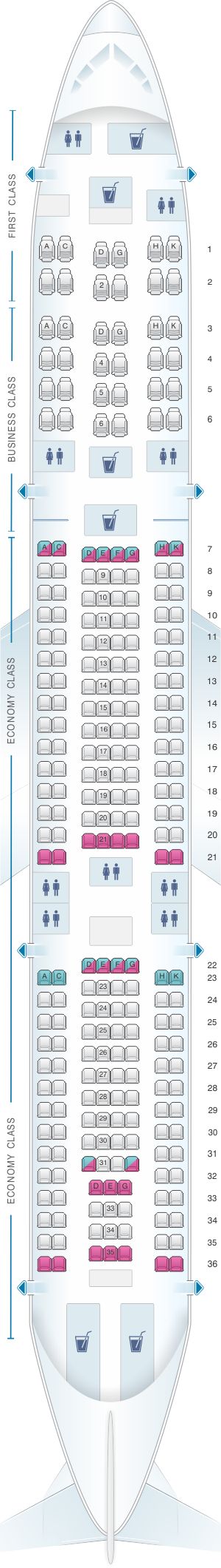 Seat Map Egyptair Airbus A340 212 | Air transat, Srilankan airlines ...