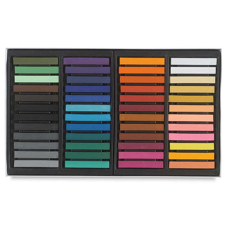 an assortment of different colored pencils in a black box on a white background with clippings