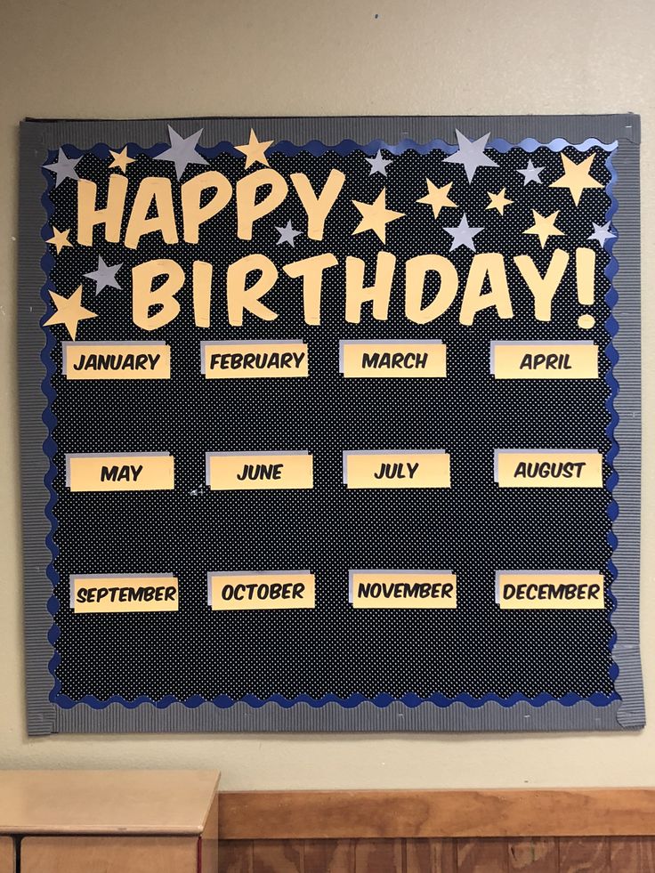 a happy birthday sign hanging on the wall