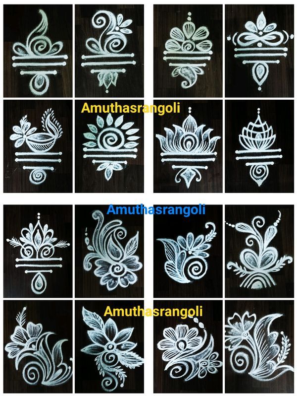 the different types of stencils are shown in white ink on black paper, and each