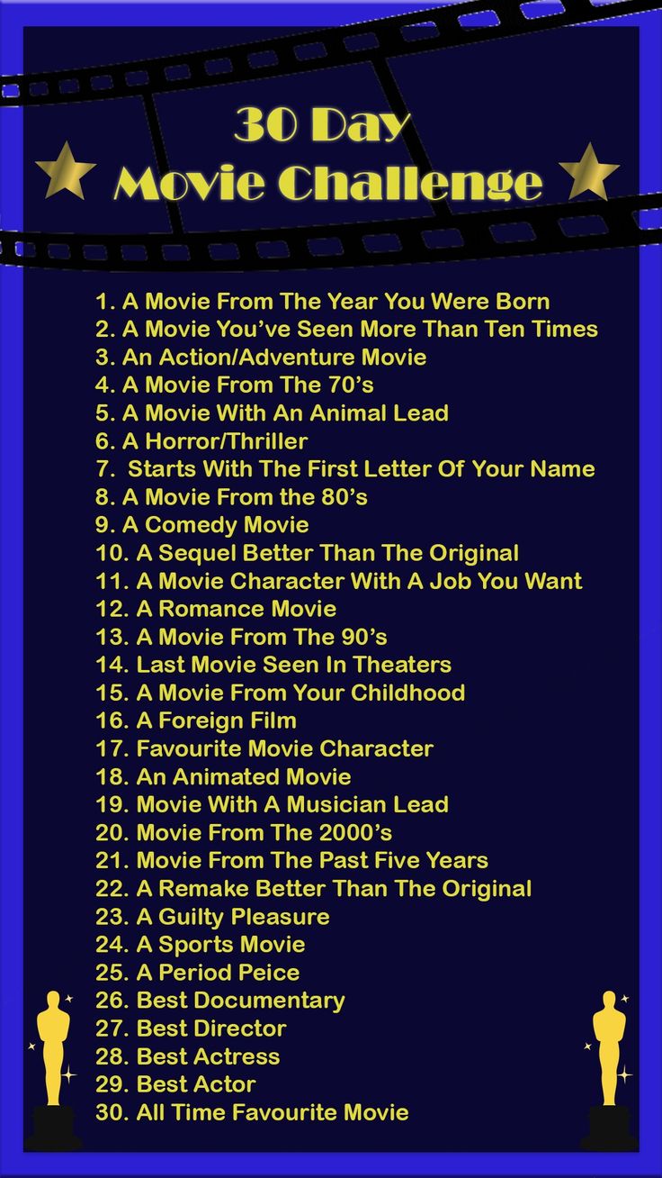 the 30 day movie challenge is shown in this screenshot from an old video game