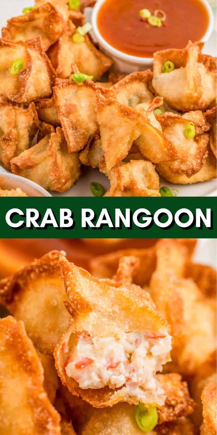 crab rangoon is an appetizer that's ready to be eaten for lunch