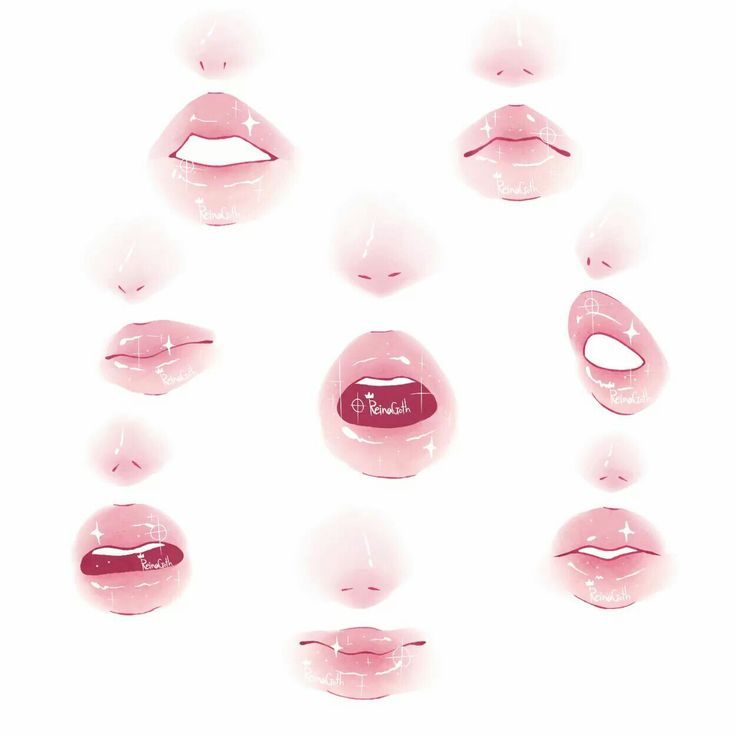 pink lips are arranged in the shape of an egg