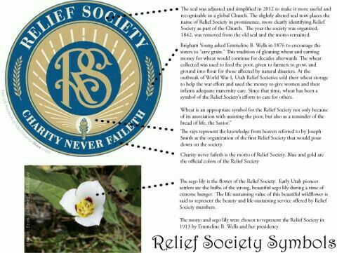 a brochure with an image of a flower and the words relief society on it