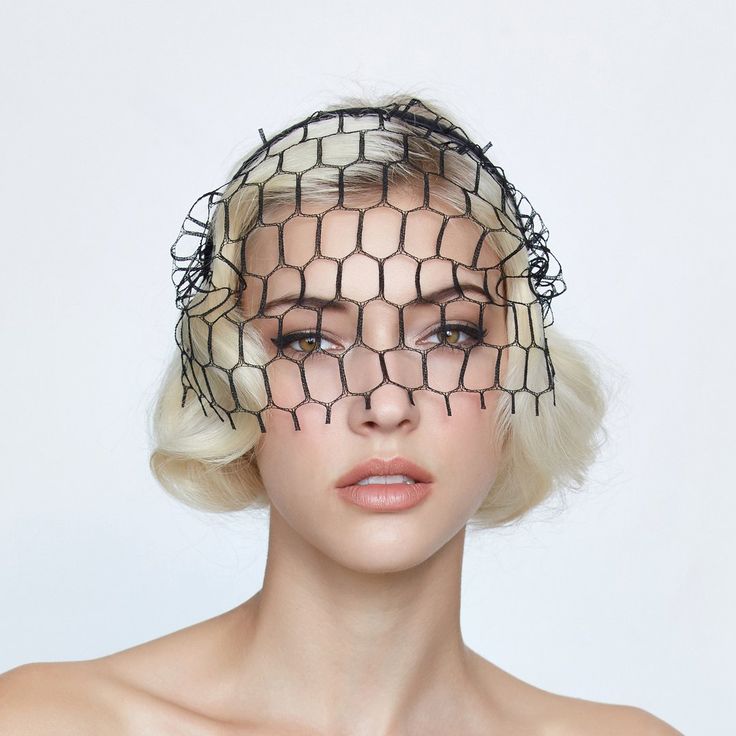 Honeycomb Veil Headband - Bijou Van Ness Veil Headband, Luxury Hats, Cocktail Hat, Avant Garde Fashion, Put A Ring On It, Silk Ribbon, Headdress, Future Wedding, Honeycomb