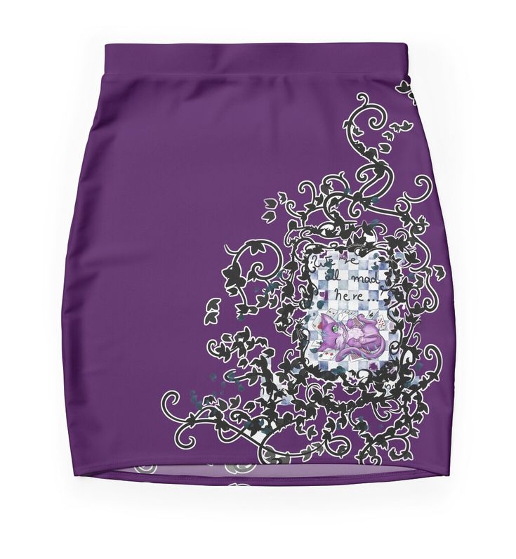 Super stretchy and durable polyester mini skirt. Vibrant, high-quality sublimation print across the front and back. Size range XXS-2XL. We're All Mad Here, Were All Mad Here, Cheshire Cat, Alice In Wonderland, Sublimation Printing, Mini Skirt, Multi Color, Mini Skirts, Range