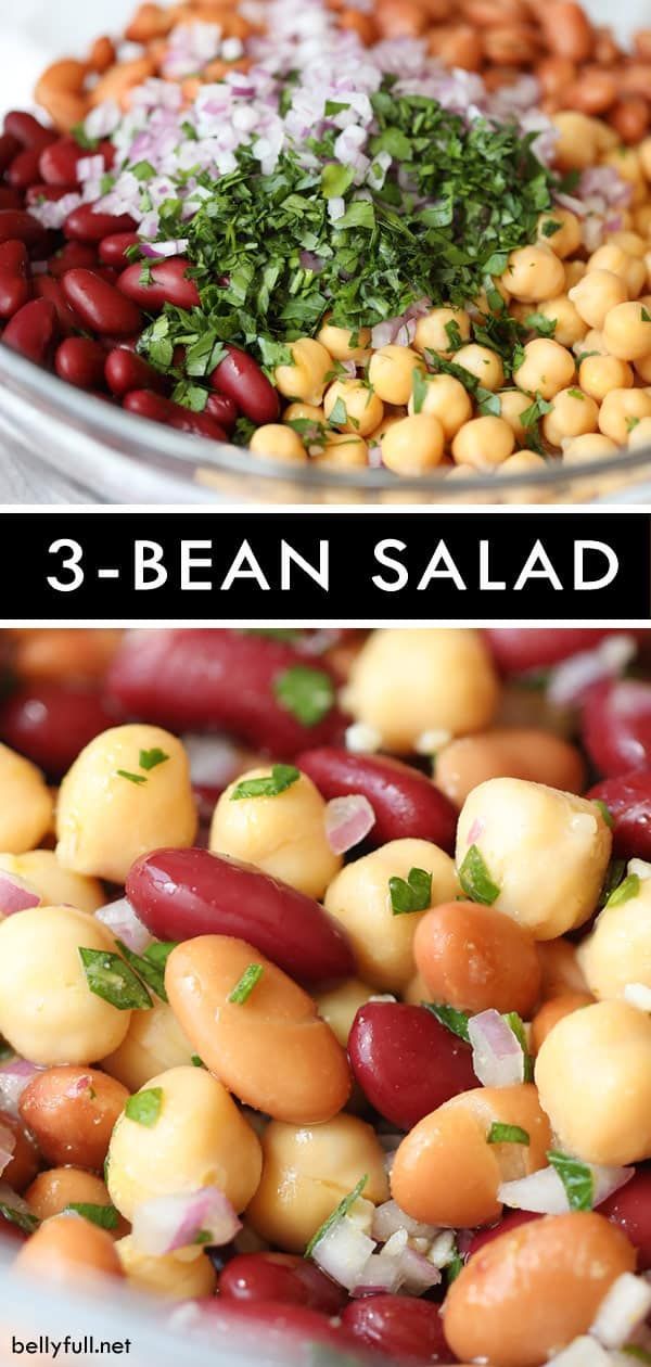 bean salad with three different types of beans