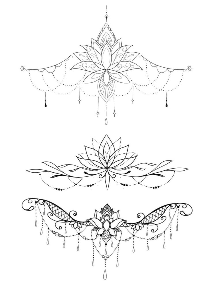 three different designs on white paper