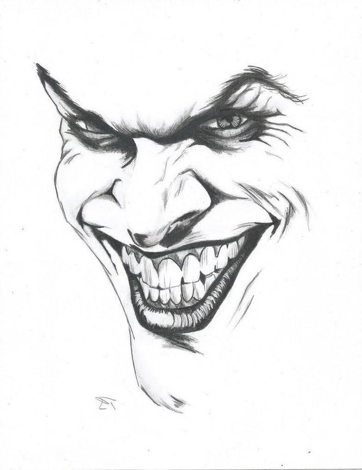 a drawing of the joker with his teeth and nose painted on it's face