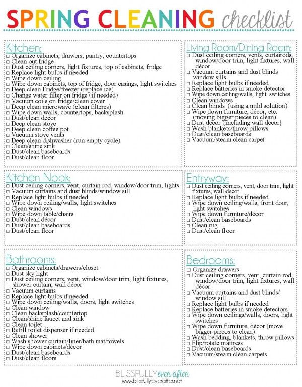 the spring cleaning checklist is shown in this image