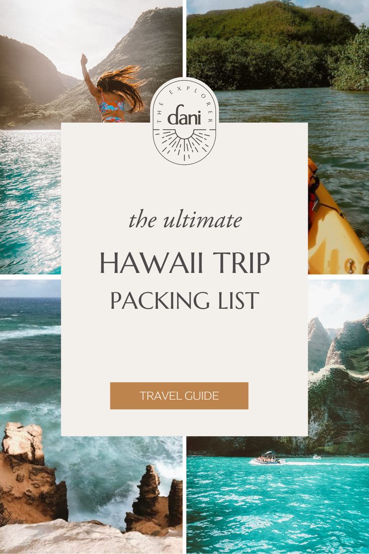 the ultimate hawaii trip packing list with pictures of people in canoes and kayaks