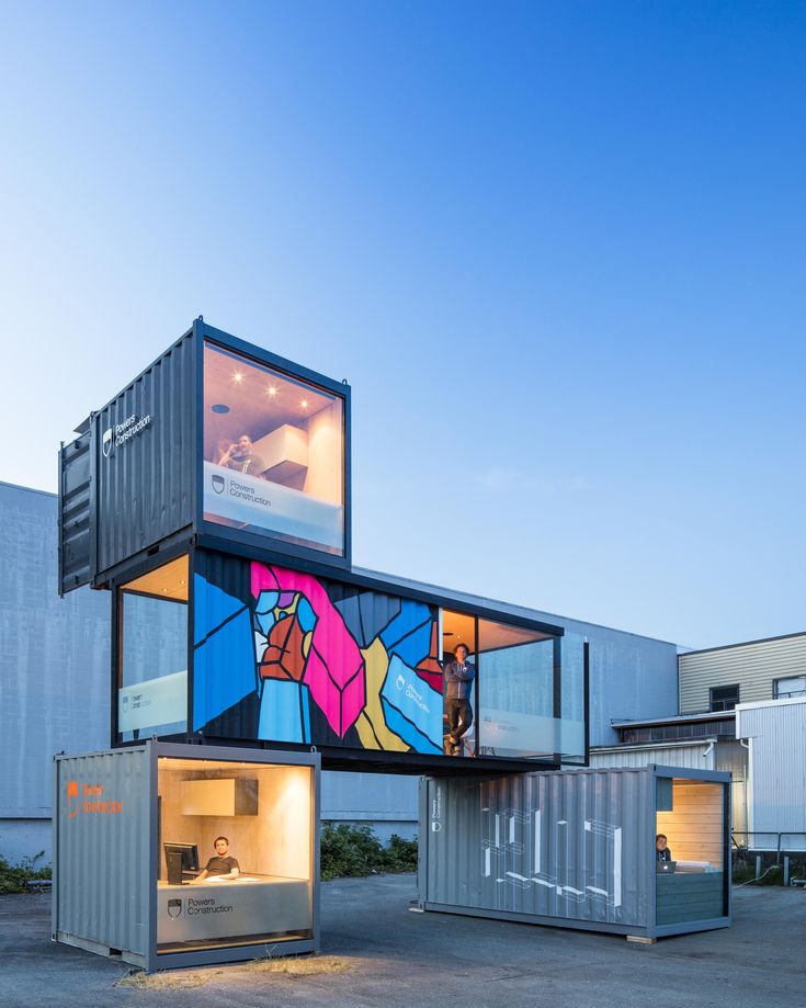 the container house is designed to look like it's made out of shipping containers