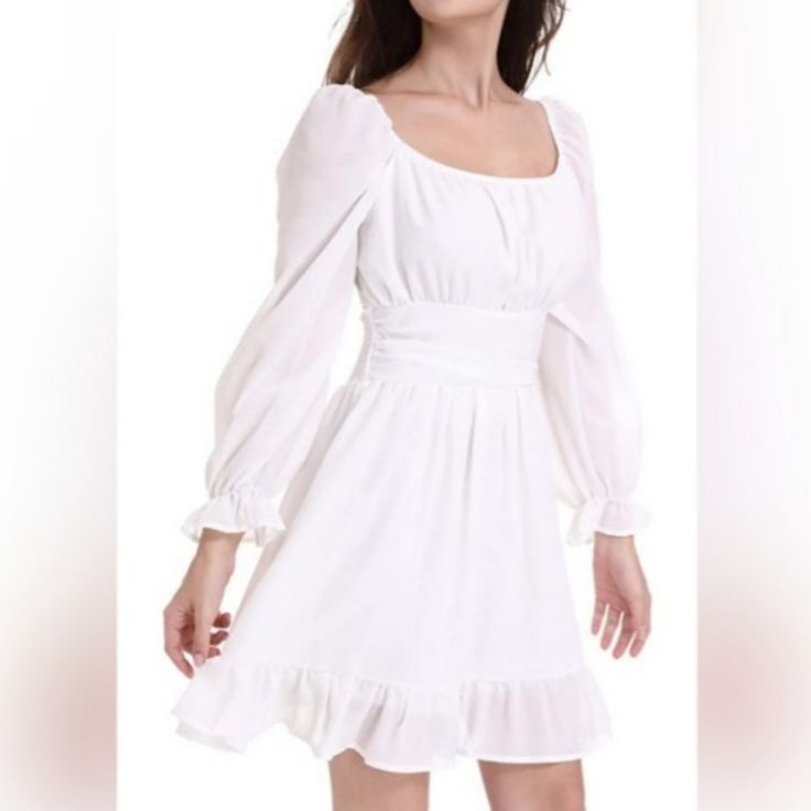 Feature: Tieback/Backless With Lantern Long Sleeve/Off The Shoulder/Mini/Short Dresses For Women. White Dress This Ruffle Mini Dress.It's Flowing Very Pretty And Accentuates Your Figure.This Women's Fit And Short Fall/Winter Elastic High Waist Dresses Have A Elegant Feminine Look! Cute And Flowy Dresses For Women: This Is An Elegant A-Line Casual Work Party Wedding Guest Dress. Women's Off The Shoulder Short Dresses Cut Perfect Match With A Hat, Heels/Wedges/Flip Flops, Nice Earrings Necklace, White Flowy Dress Short, Pink Animal Print Dress, Short Flowy Dress, Women White Dress, High Waist Dresses, Flowy Dress Short, Crossback Dress, White Flowy Dress, Elegant Dresses Short