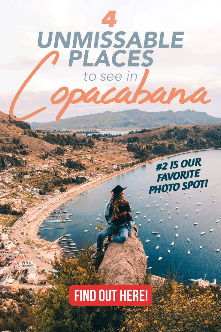 a woman sitting on top of a rock next to the ocean with text overlaying 4 unmissable places to see in capacaana