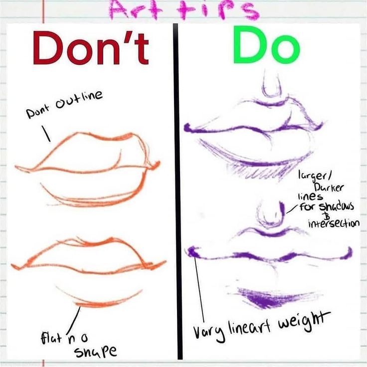 two different types of lips with the words, don't do and very important to them