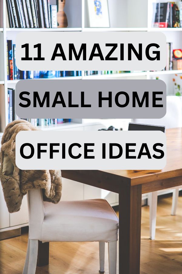 an office desk with a stuffed animal on it and the words 11 amazing small home office ideas