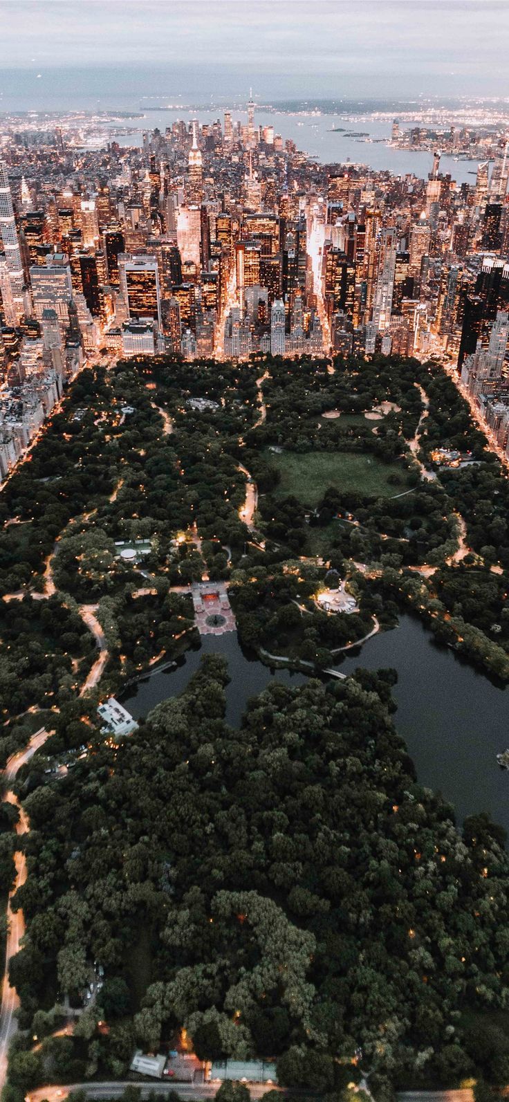 an aerial view of the central park in new york city