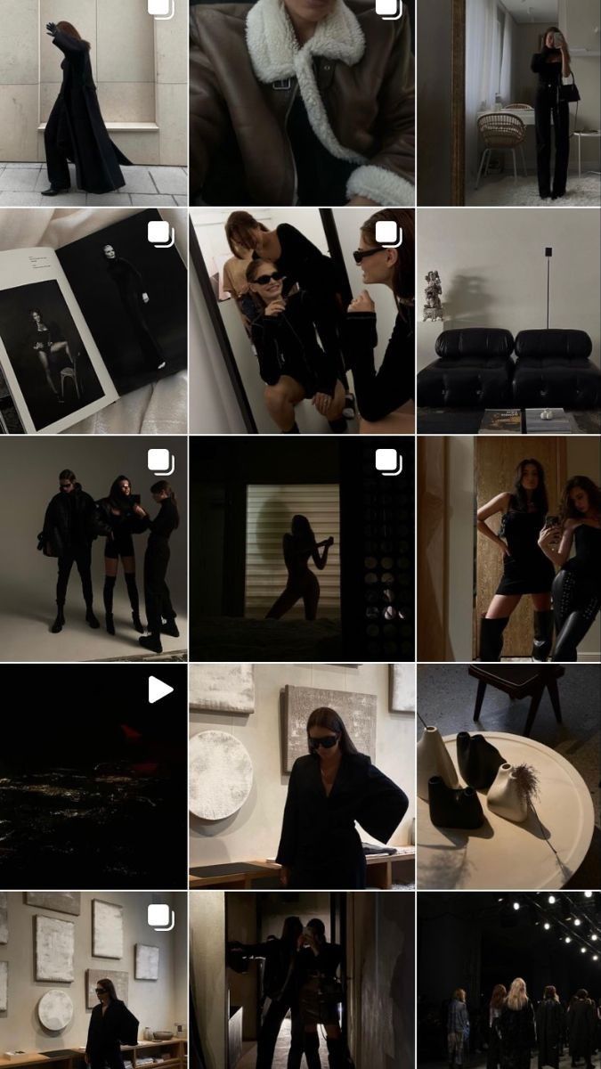 the collage shows people in black outfits