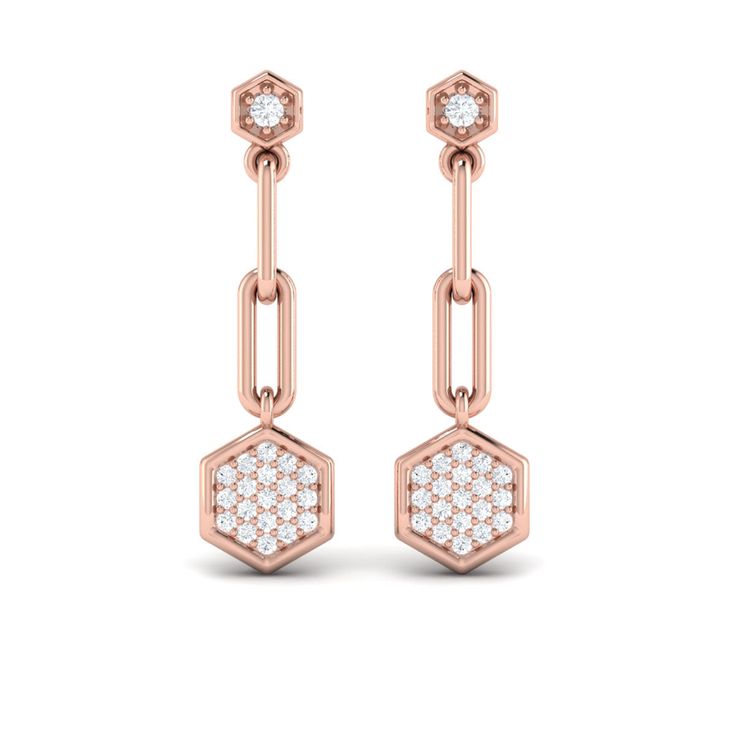 A reminder that you are loved, protected, and out-of-this-world chic: Think of our hexagon motif as a stylized halo the six sides are a nod to the six-winged angels known as seraphim. Available in 14K Rose, White & Yellow Gold Simple Dangling Earrings, Octagon Earrings For Wedding, Jeweled Earrings, Statement Drop Earrings, Rose Ring, You Are Loved, Jewellery Design, Creative Arts, Art Sketchbook