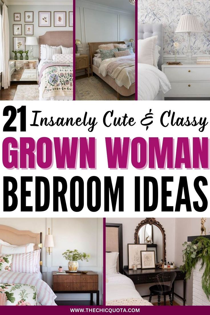 grown woman bedroom ideas Nice Apartment Bedroom, Feminine Bedroom Furniture, Moms Bedroom Ideas Single, Older Woman Bedroom Ideas, Bedroom Inspirations Single Woman, Twenty Year Old Bedroom Ideas, Grown Women Bedroom Decor, Beautiful Feminine Bedrooms, Women Apartment Bedroom Ideas