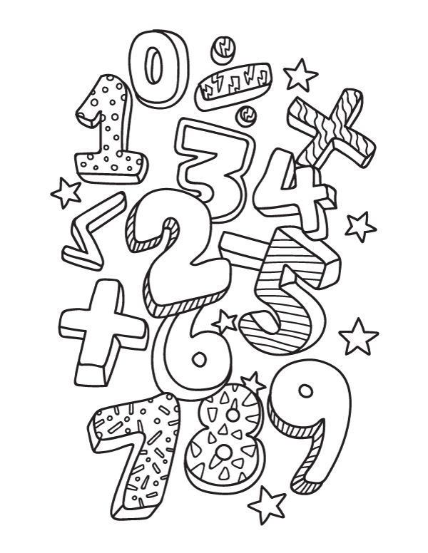 the numbers coloring page for children to color