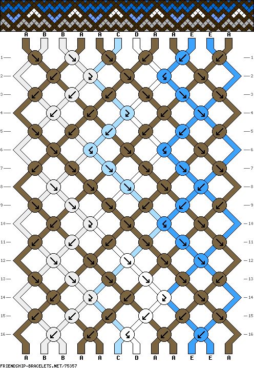 an image of a knitted pattern with blue, green and brown squares on it