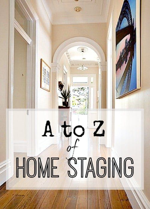 a long hallway with the words atto z of home staging