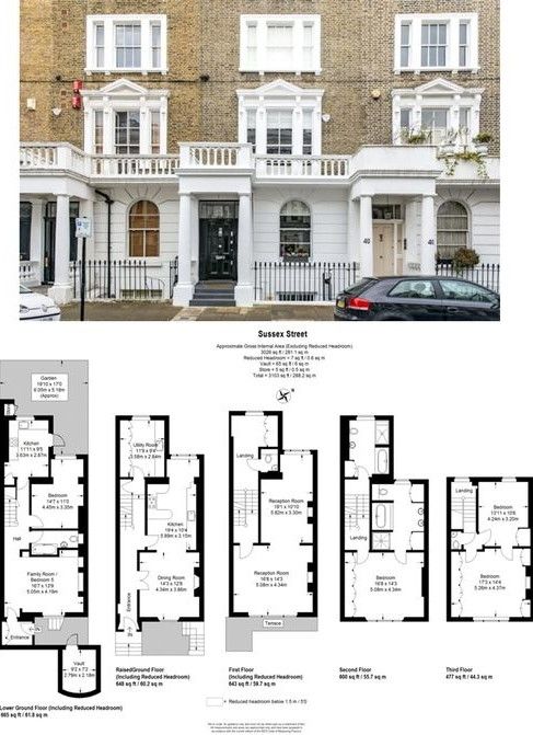 the floor plan for this two story townhouse is shown in black, white and grey